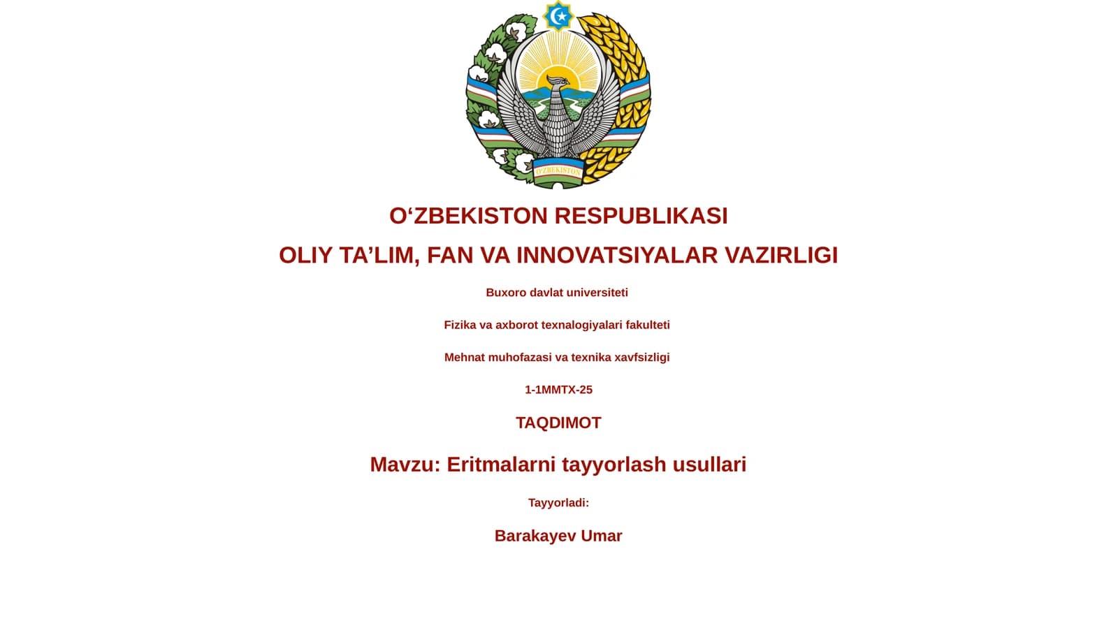 Eritmalarni tayyorlash usullari