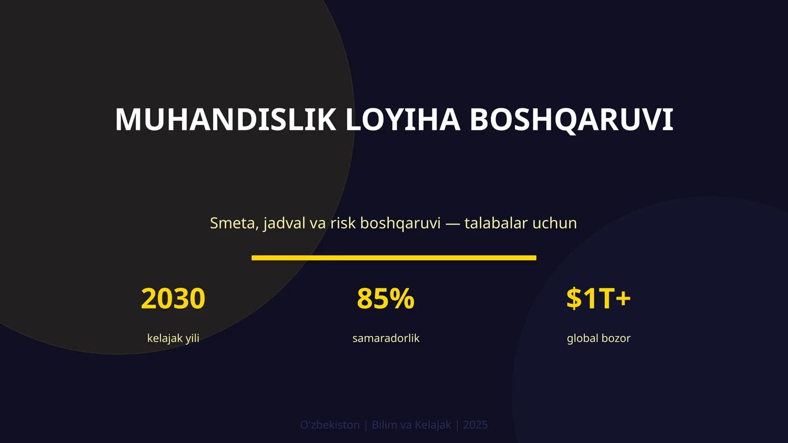 MUHANDISLIK LOYIHA BOSHQARUVI