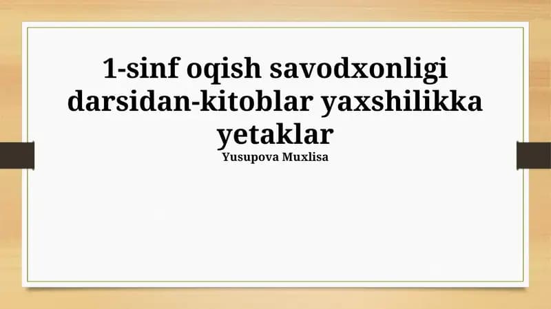 Yaxshilikka yo'l ochuvchi hikoyalar