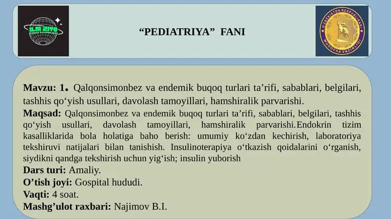 PEDIATRIYA FANI