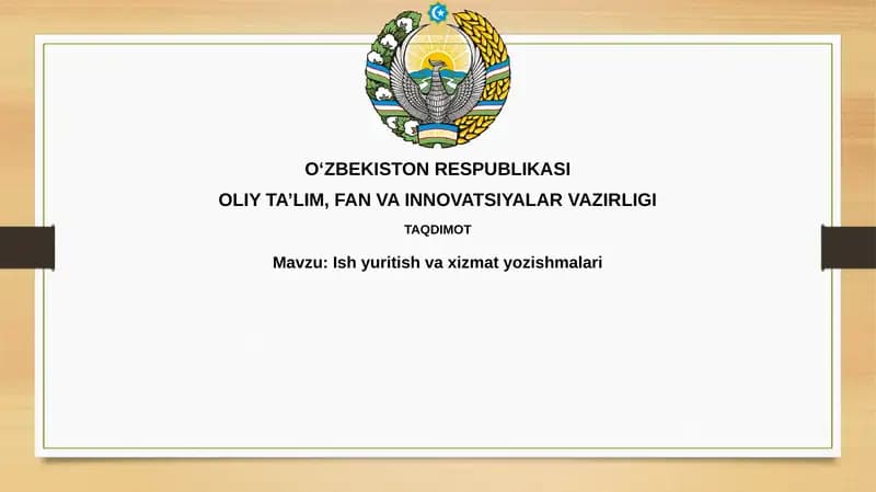 Biznes va xizmat yozishmalari