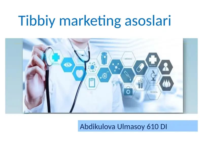 Tibbiy marketing asoslari