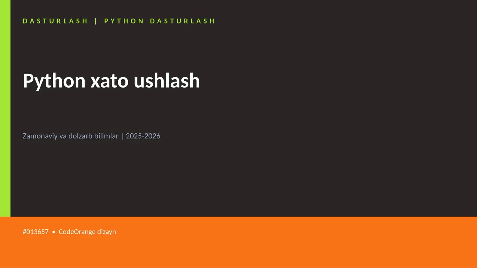 PYTHON DASTURLASH