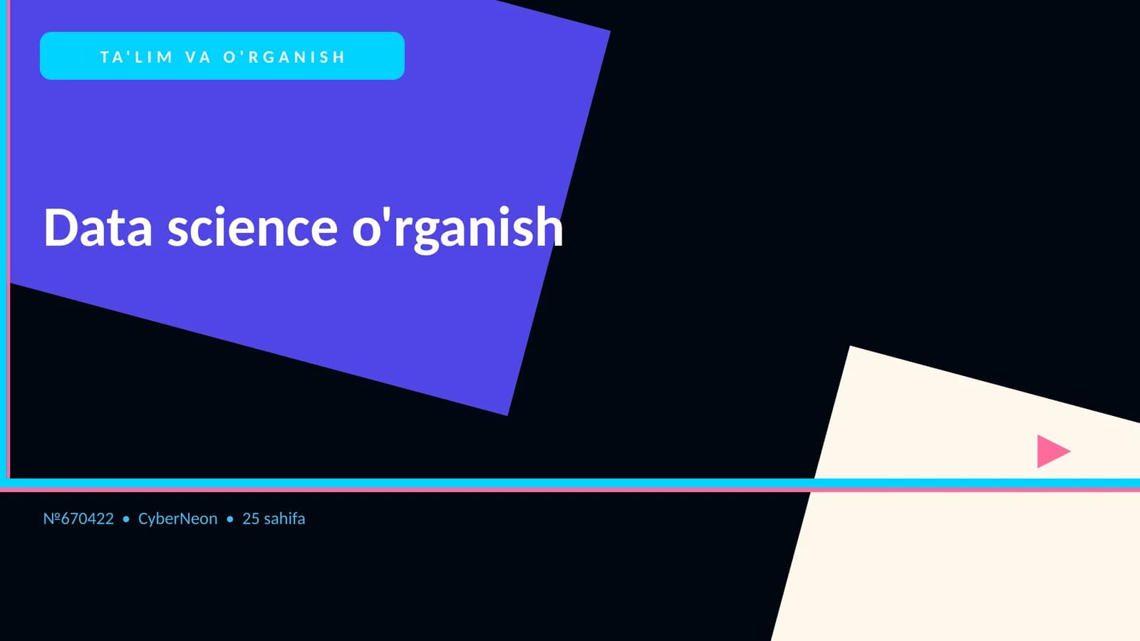 TA'LIM VA O'RGANISH: Data science o'rganish