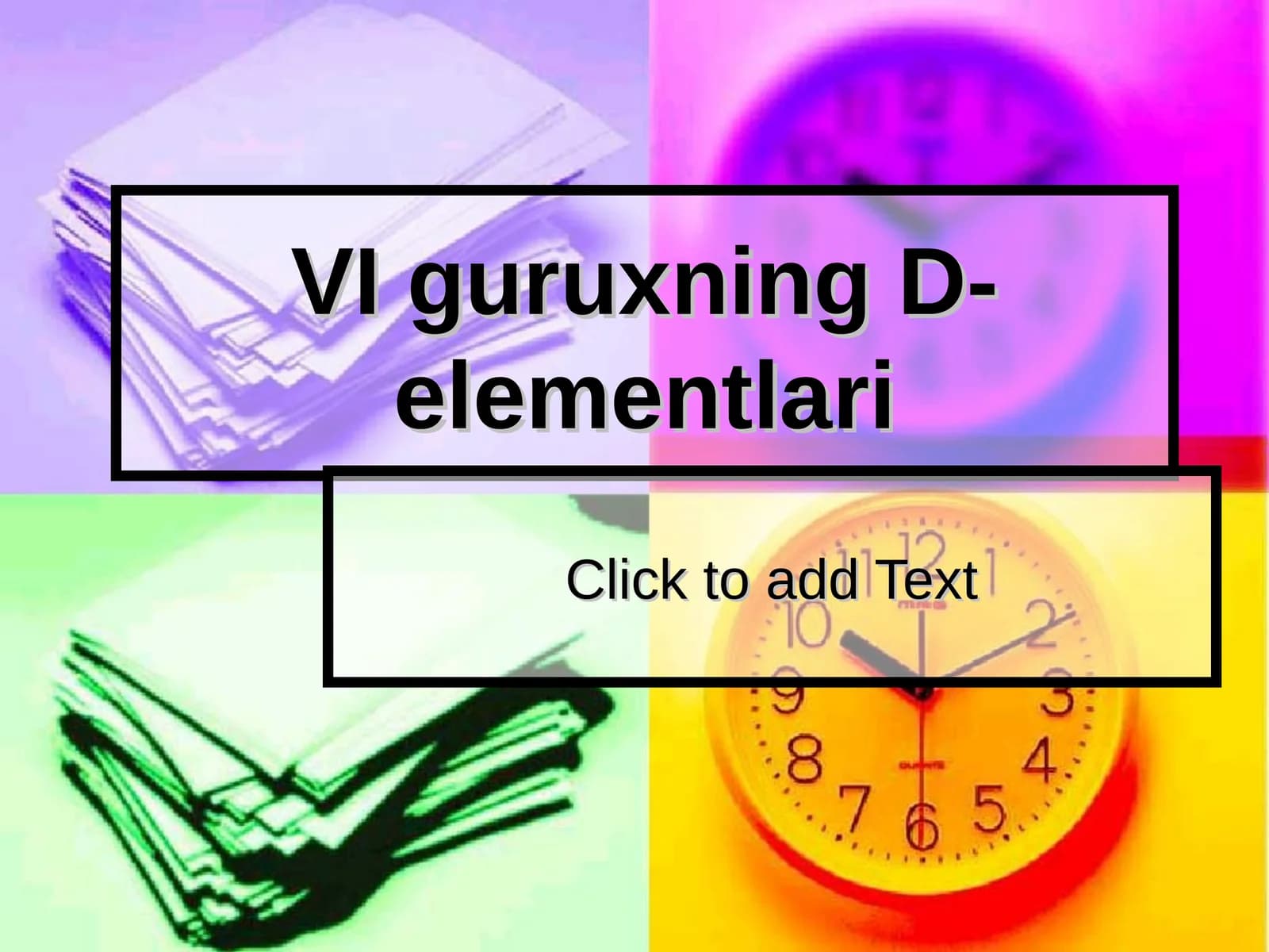 VI guruhning D-elementlari