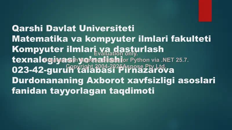 Xavfsizlik muammosi