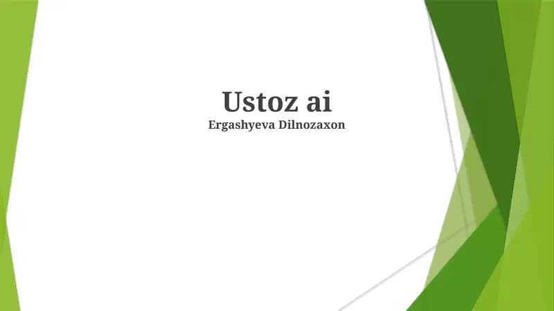 Ustoz AI: Imkoniyatlar va Istiqbollar