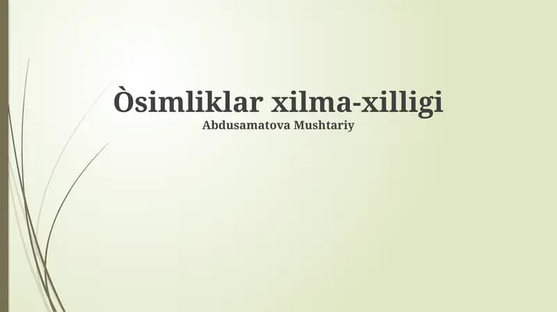 O'simliklar xilma-xilligi