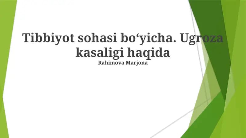 Ugroza kasaligi haqida