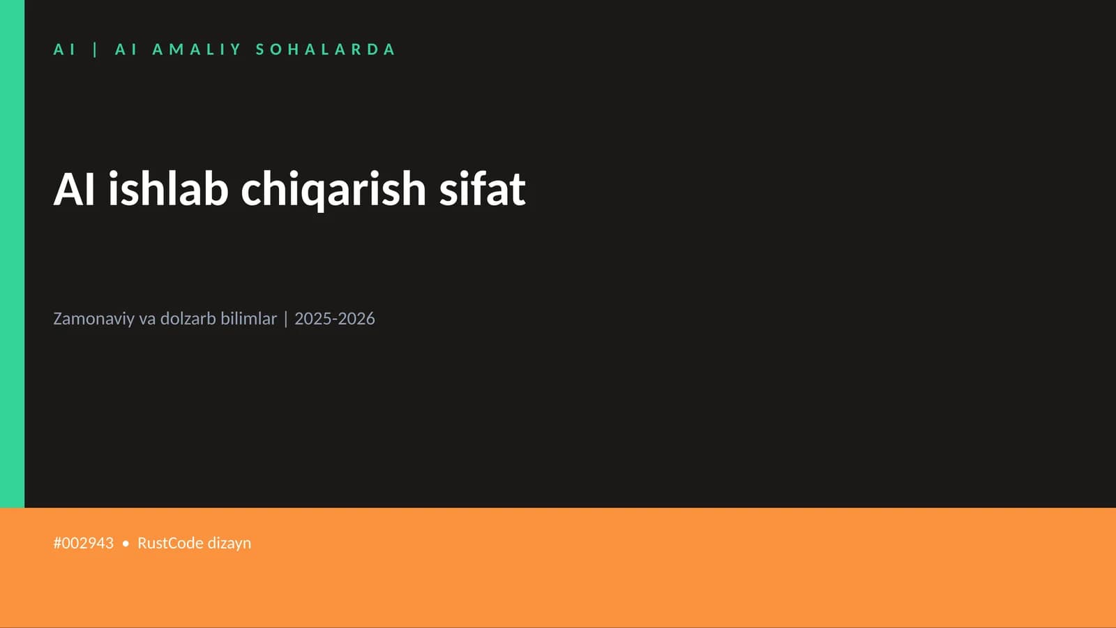 AI ishlab chiqarish sifat