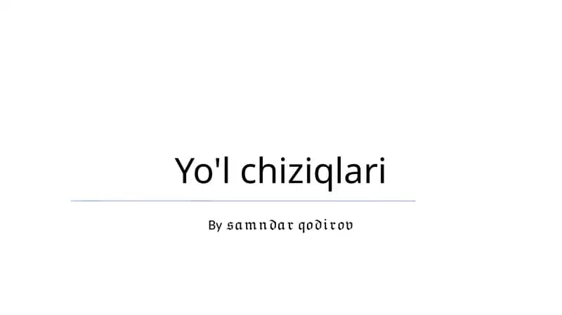 Yo'l chiziqlari