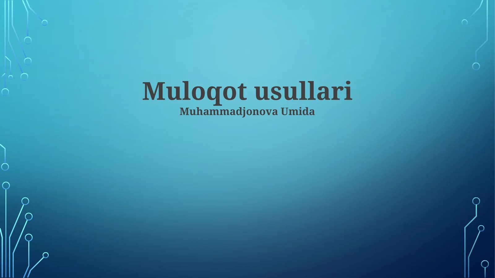 Muloqot usullari