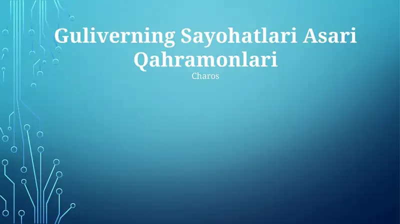 Guliverning Sayohatlari Asari Qahramonlari