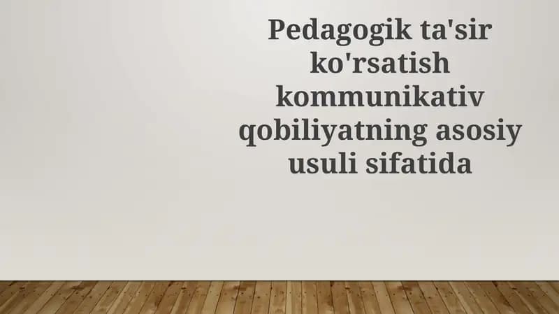 Pedagogik Ta'sir