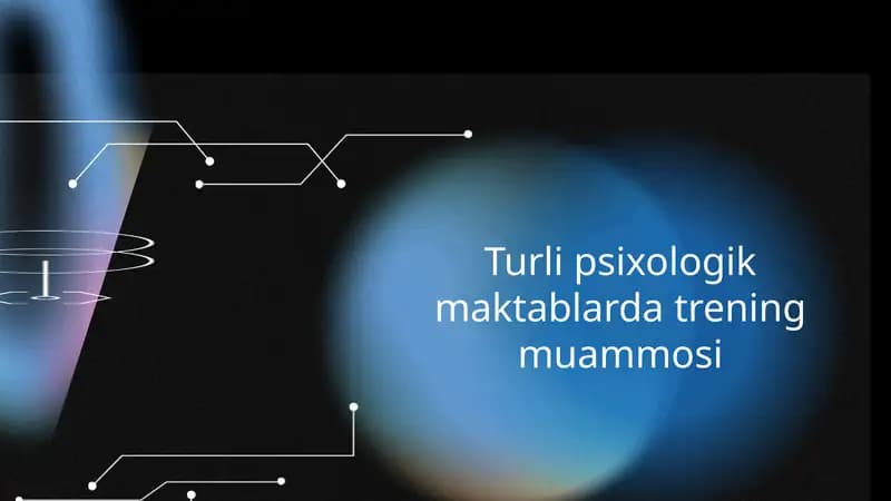 Psixologik maktablarda trening muammosi