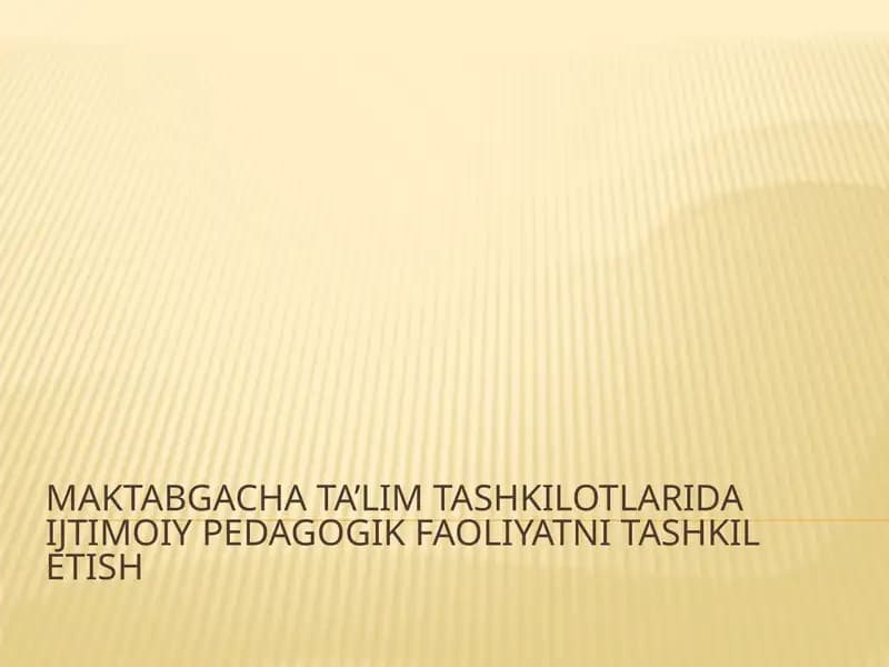 Ijtimoiy-Pedagogik Faoliyat