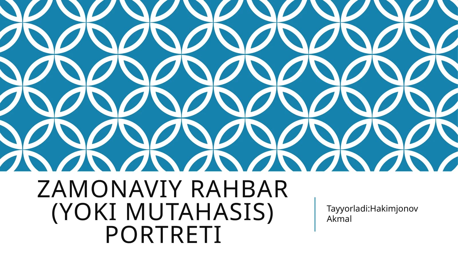 Zamonaviy rahbar (yoki mutahasis) portreti