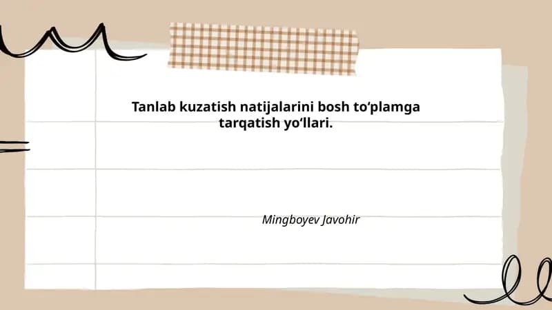 Tanlab kuzatish natijalarini bosh to‘plamga tarqatish yo‘llari