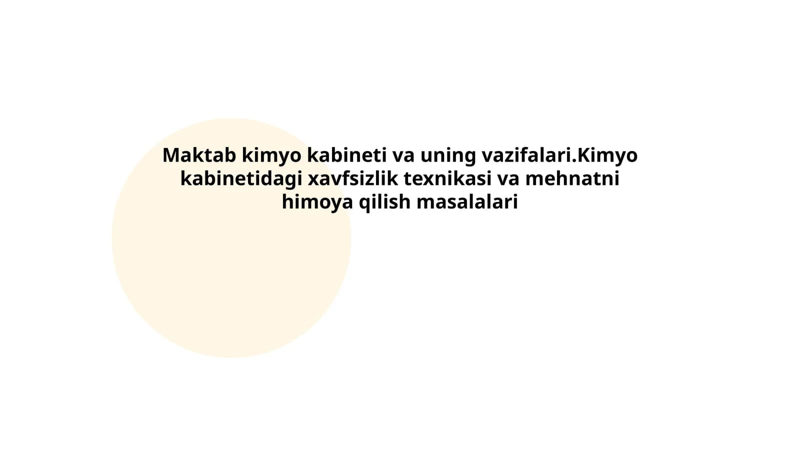 Maktab kimyo kabineti va uning vazifalari