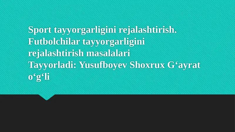 Sporttayyorgarliginirejalashtirish