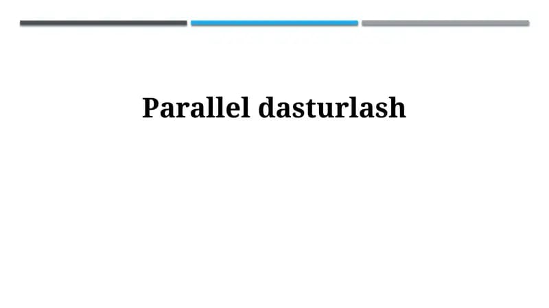 Parallel dasturlash