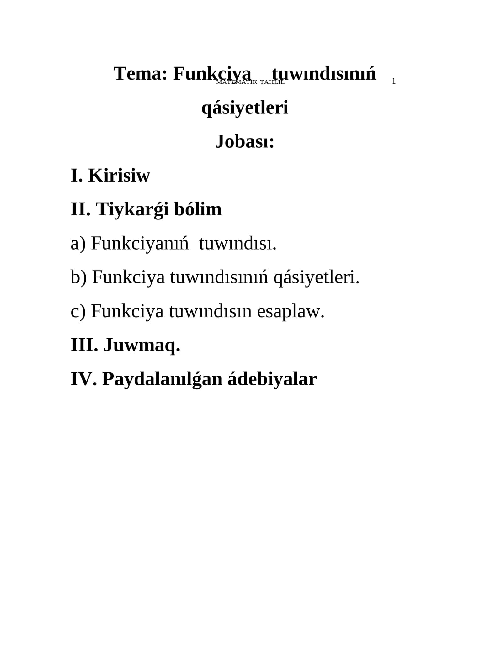 MATEMATIK TAHLIL