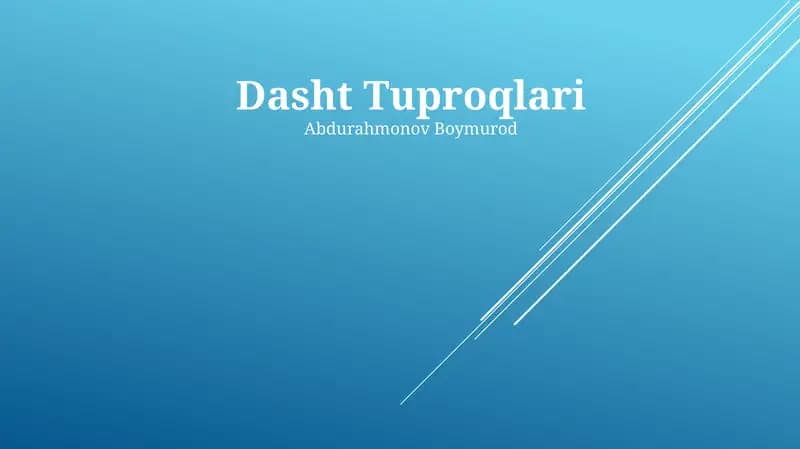 Dasht Tuproqlari