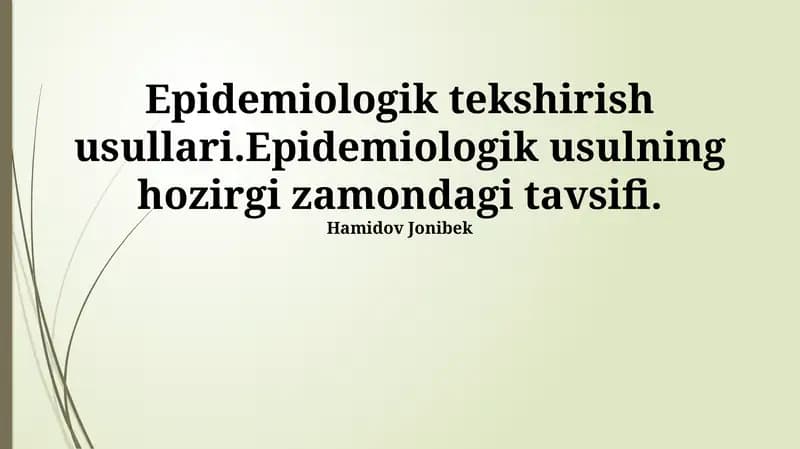 Epidemiologik tadqiqot usullari