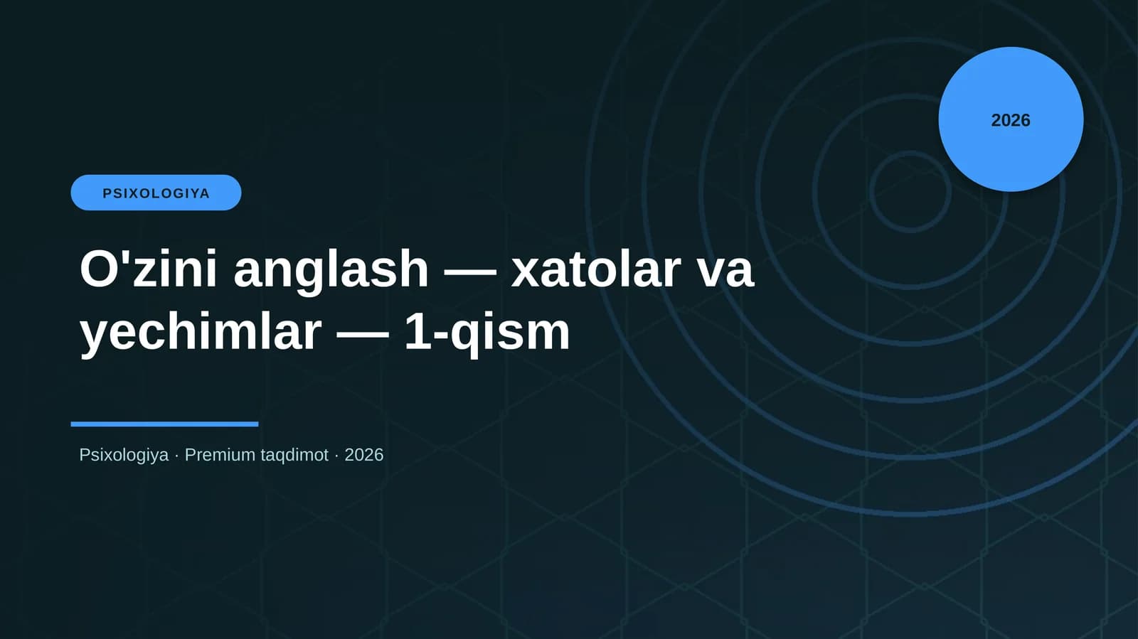 O'zini anglash — xatolar va yechimlar — 1-qism