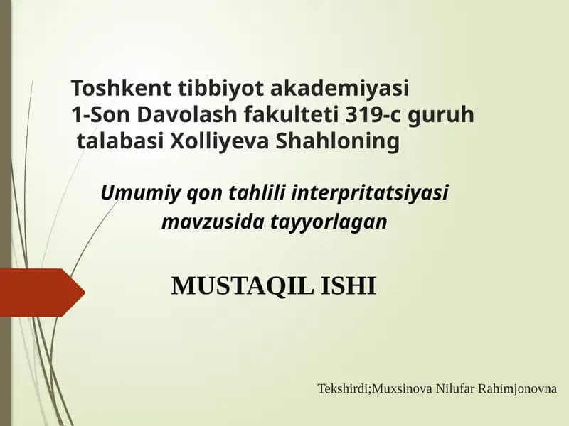 Umumiy qon analizi