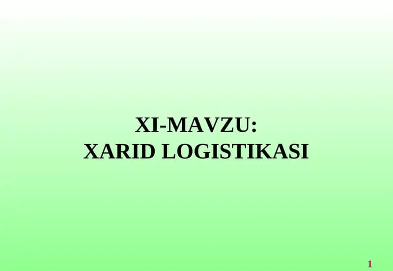 Xarid logistikasi