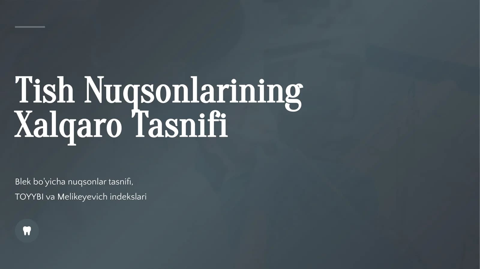 Tish nuqsonlarining xalqaro tasnifi