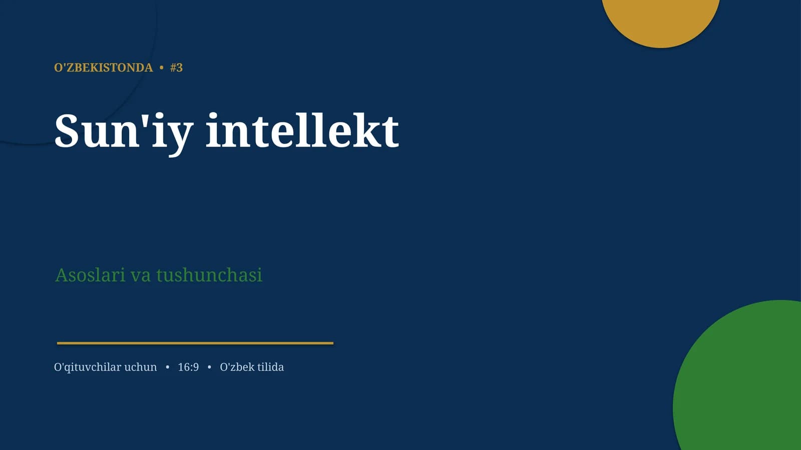 Sun'iy intellekt Asoslari va tushunchasi