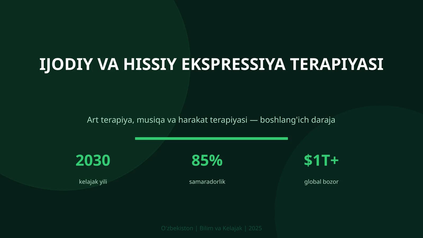 IJODIY VA HISSIY EKSPRESSIYA TERAPIYASI