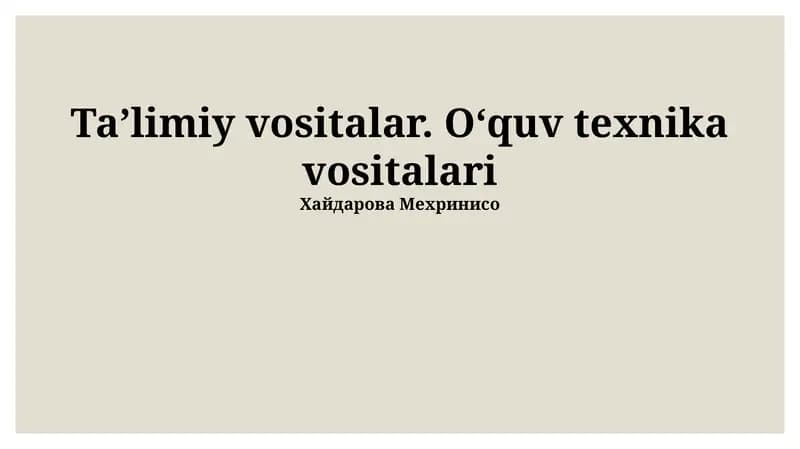 Onlayn Ta'lim Resurslari