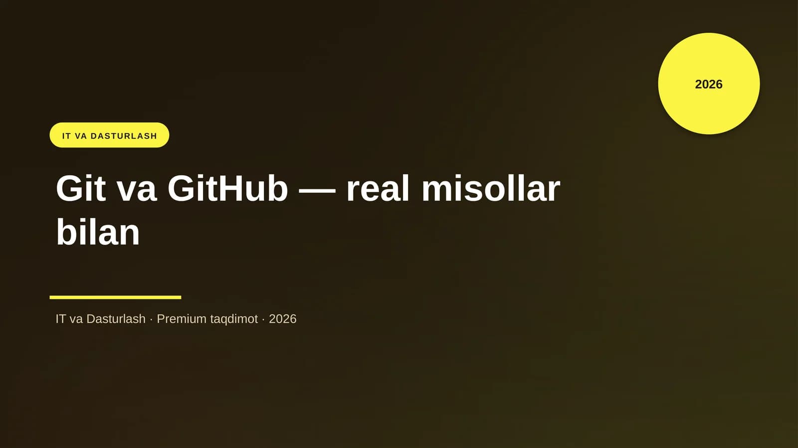 Git va GitHub — real misollar bilan