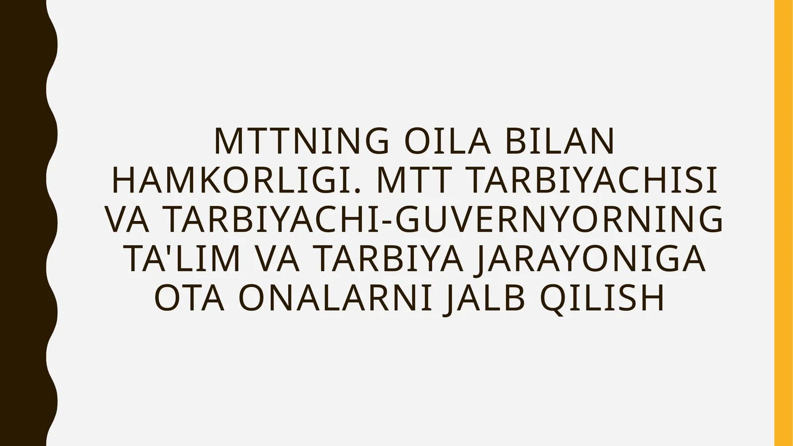 MTTning oila bilan hamkorligi