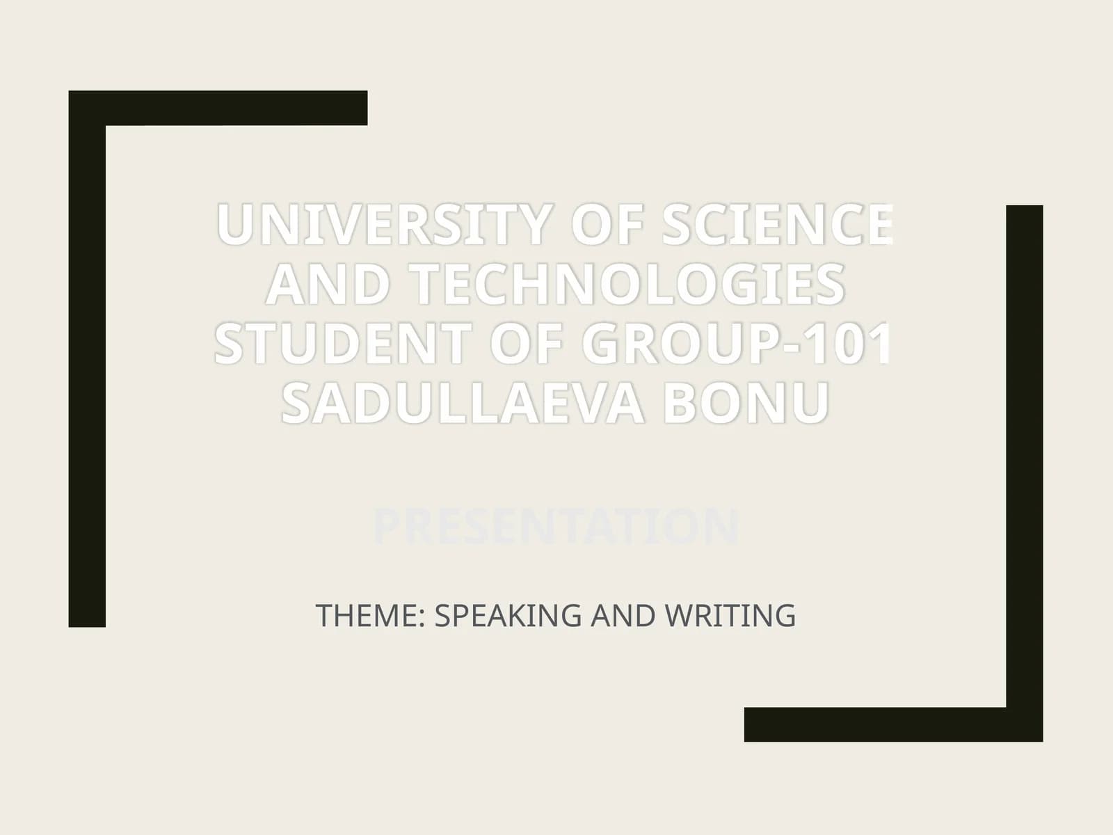 Speaking and writing