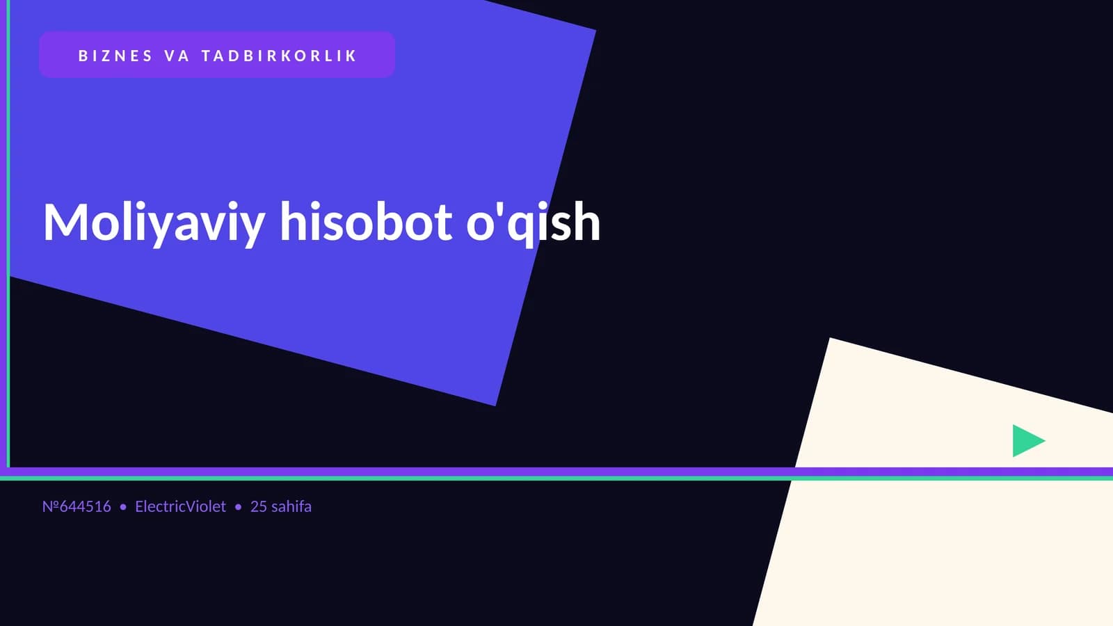 Moliyaviy hisobot o'qish