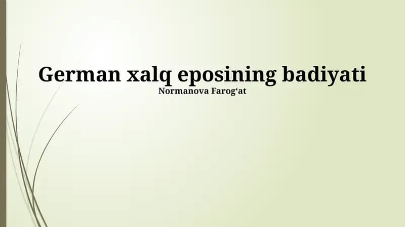 German xalq eposining badiyati
