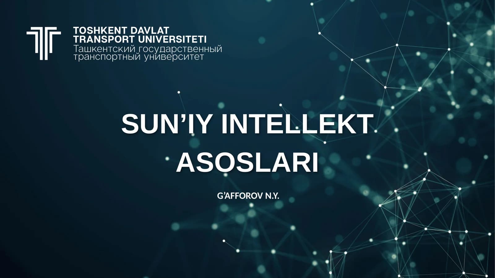 Neyrotexnologiyalar va suniy intellektga kirish
