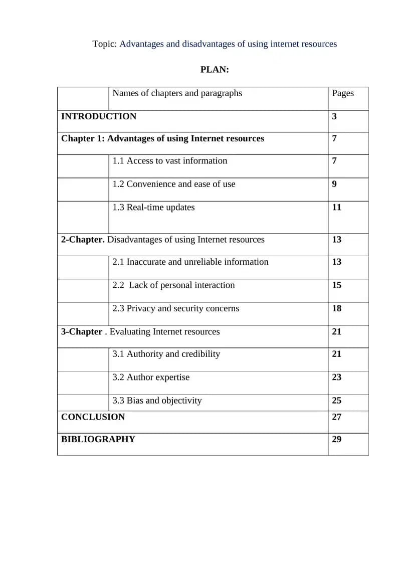 Advantages and disadvantages of using internet resources