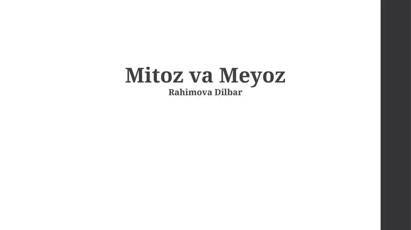 Mitoz va Meyoz