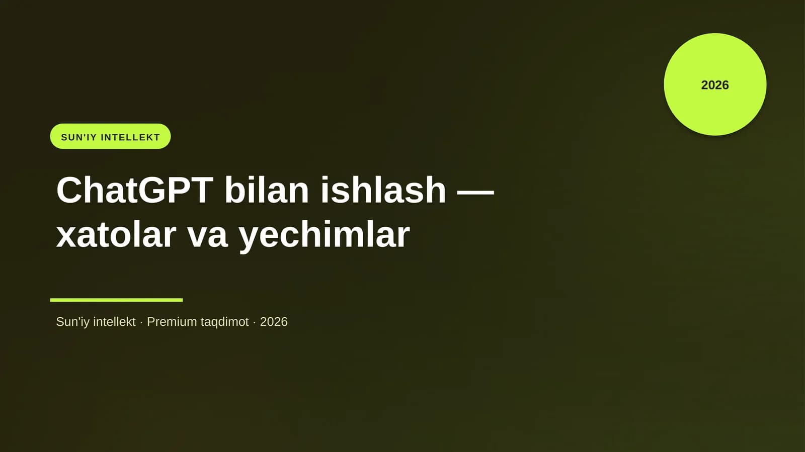 ChatGPT bilan ishlash — xatolar va yechimlar