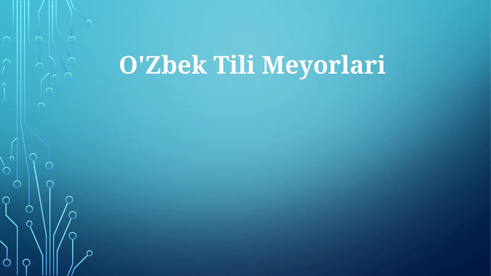 O'Zbek Tili Meyorlari