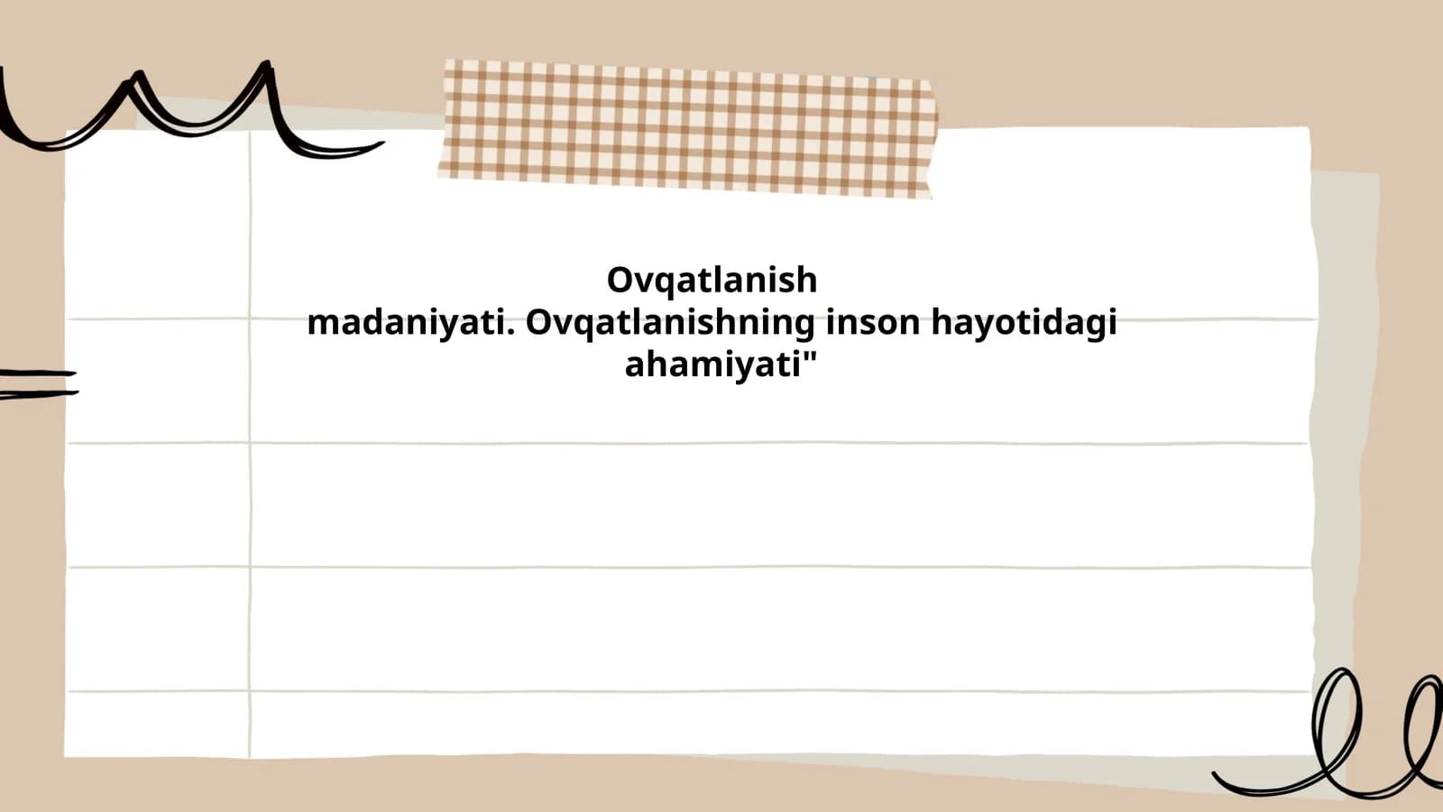 Ovqatlanish madaniyati