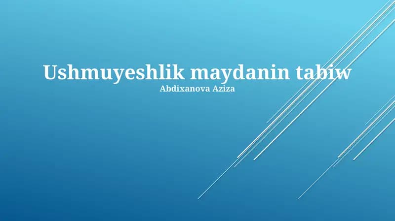 Ushmúyeshlik aymaǵınıń geologiyalıq dúzilisi