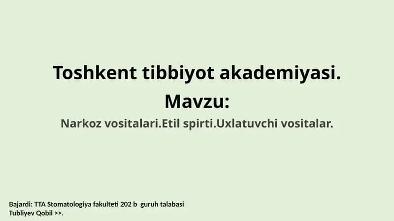 Narkoz vositalari
