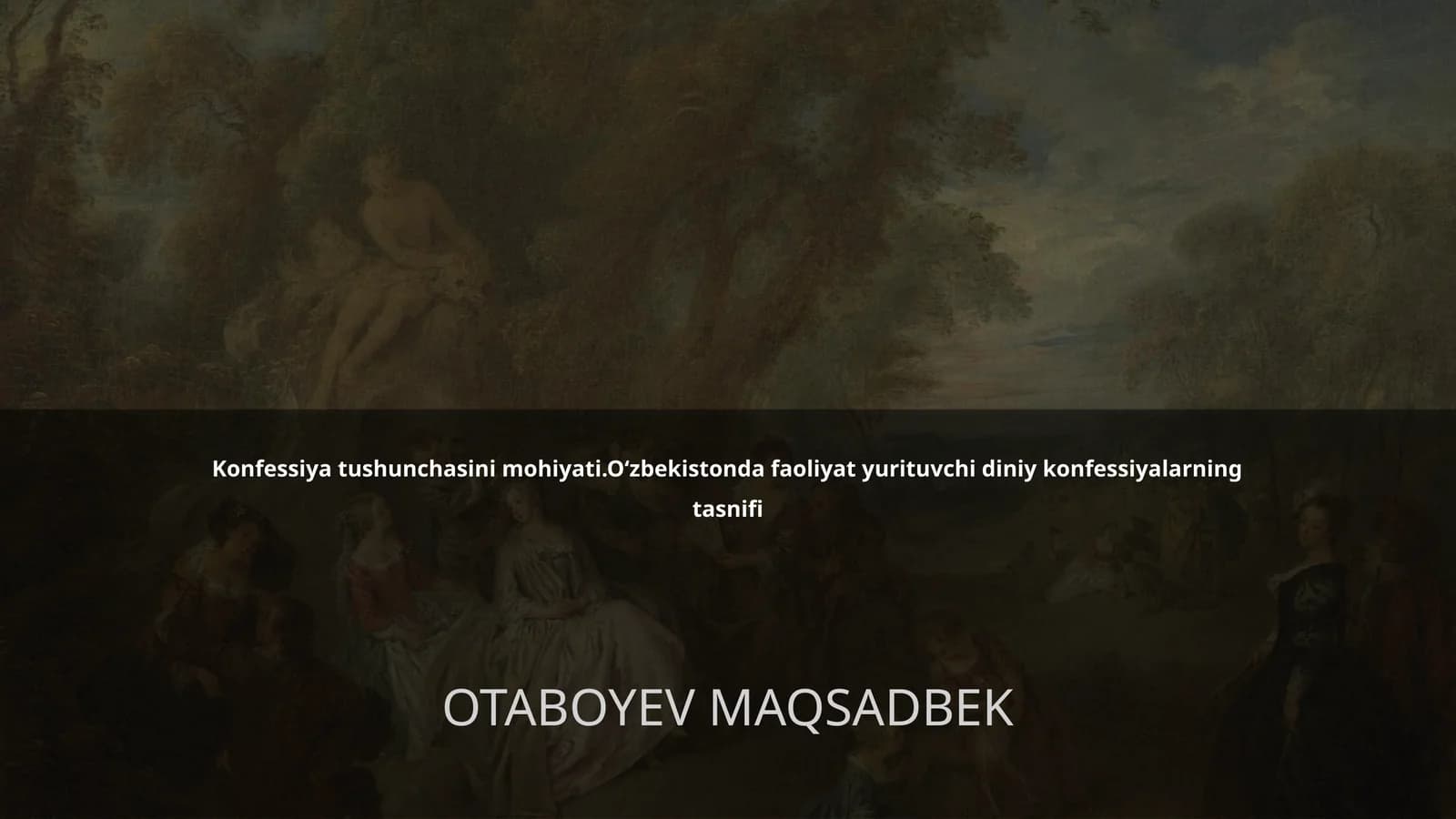 Konfessiya tushunchasini mohiyati