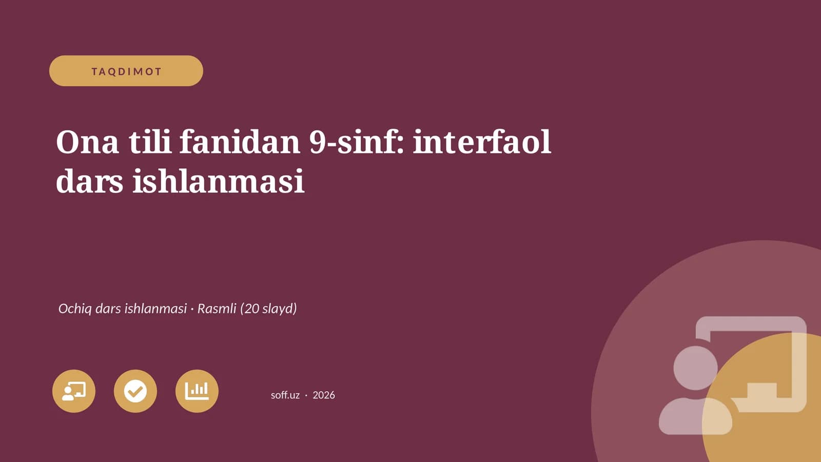 Ona tili fanidan 9-sinf: interfaol dars ishlanmasi